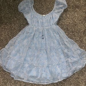 mini blue floral dress